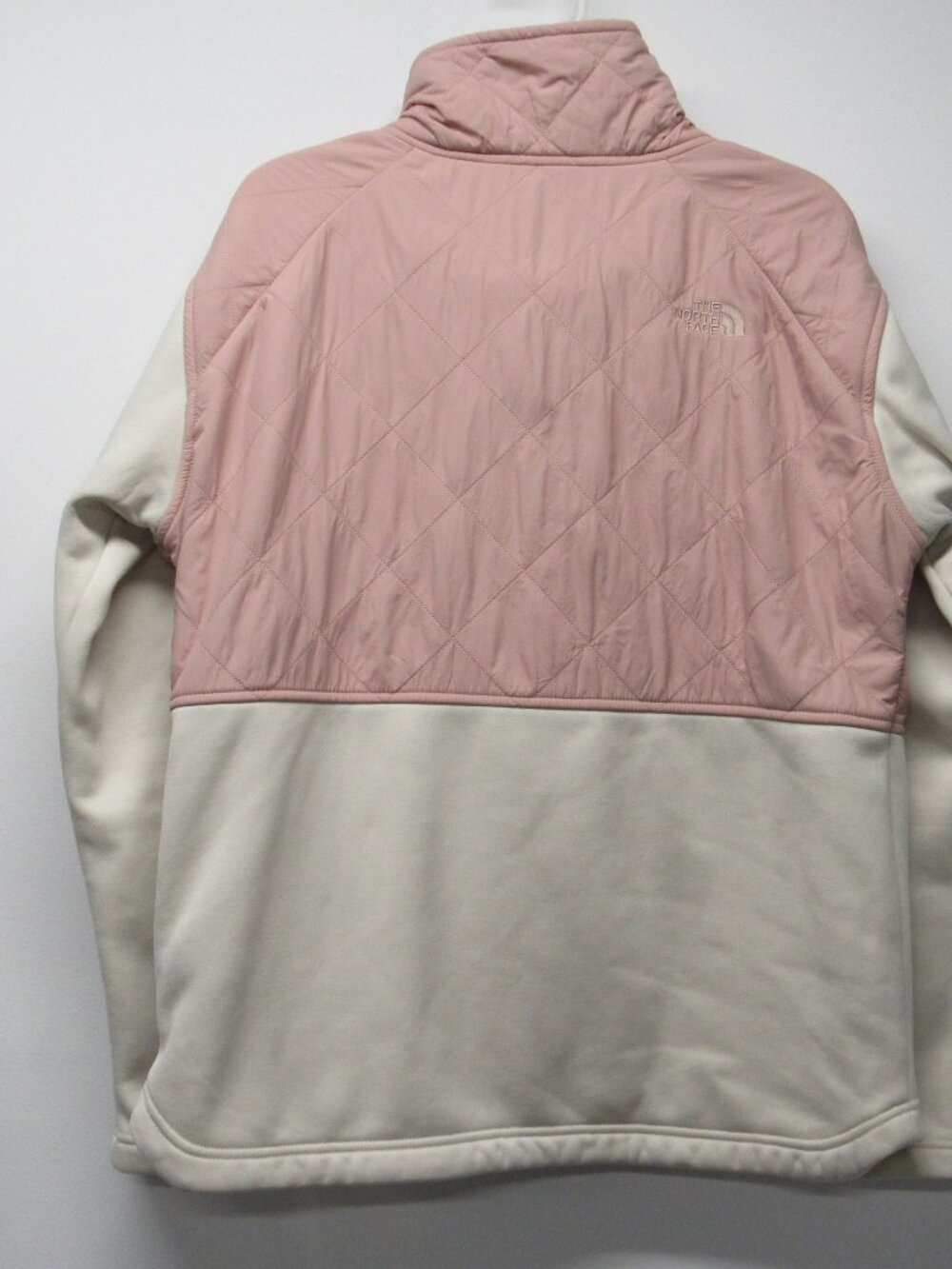 The North Face Rosie Sherpa Quilted Quarter Snap Jacket Women's sz M Pink Cream - Picture 2 of 4